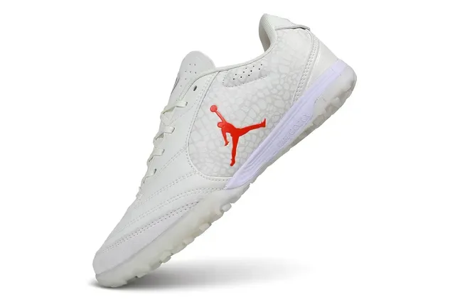Air Jordan Turf Low-Top White and Red Turf Soccer Shoes 4