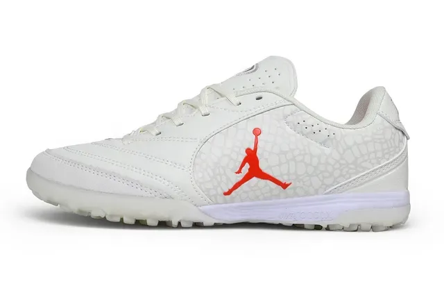 Air Jordan Turf Low-Top White and Red Turf Soccer Shoes 7