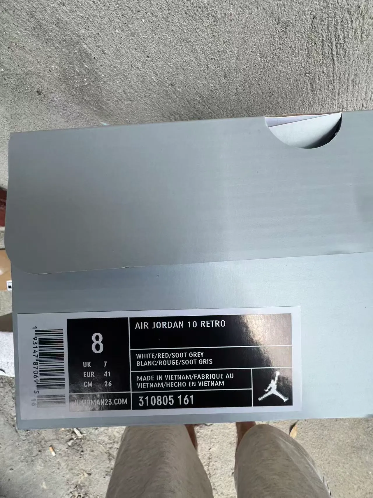 Zapatillas de baloncesto de caña alta Air Jordan con parte superior de cuero blanco y rojo 10