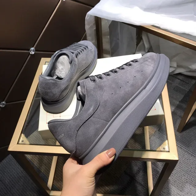Alexander McQueen Oversized Sneaker Dark Gray Suede Chunky Sneakers 4
