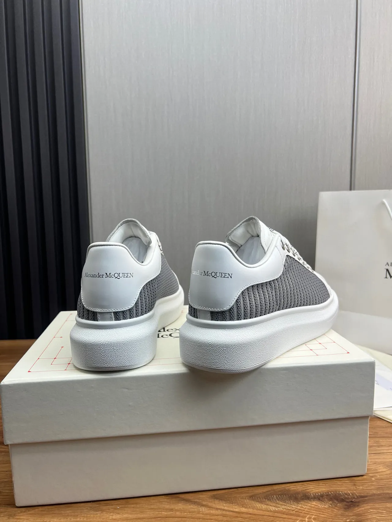 Alexander McQueen Oversized Sneaker White and Gray Lifestyle Sneakers 5