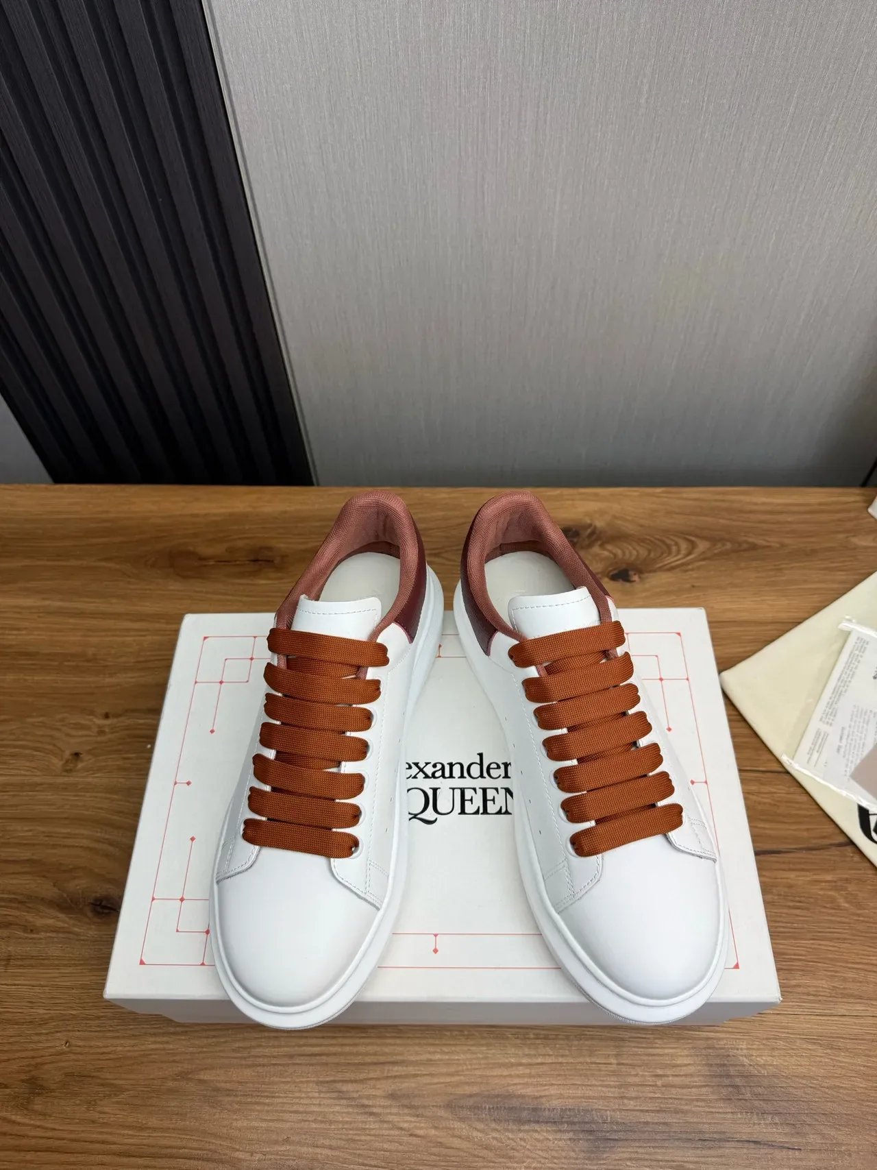 Alexander McQueen Oversized Sneaker White Burgundy Lifestyle Sneakers 3