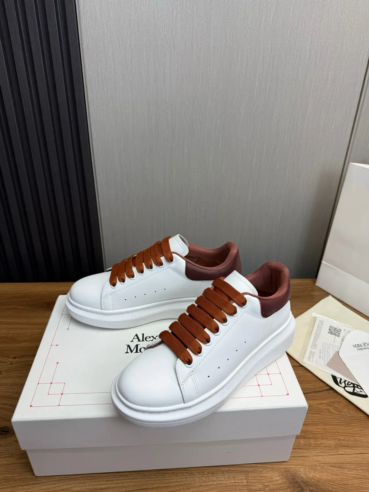 Alexander McQueen Oversized Sneaker White Burgundy Lifestyle Sneakers 4