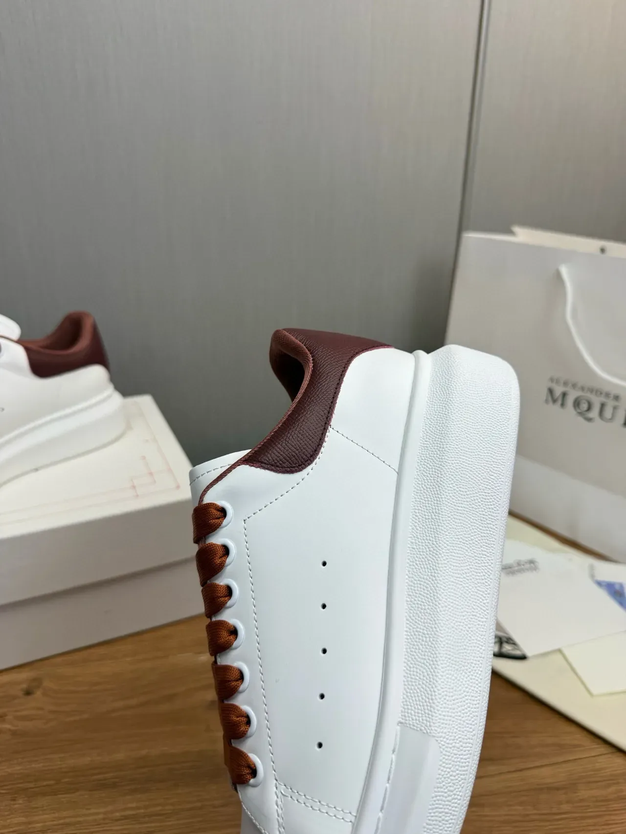 Alexander McQueen Oversized Sneaker White Burgundy Lifestyle Sneakers 9