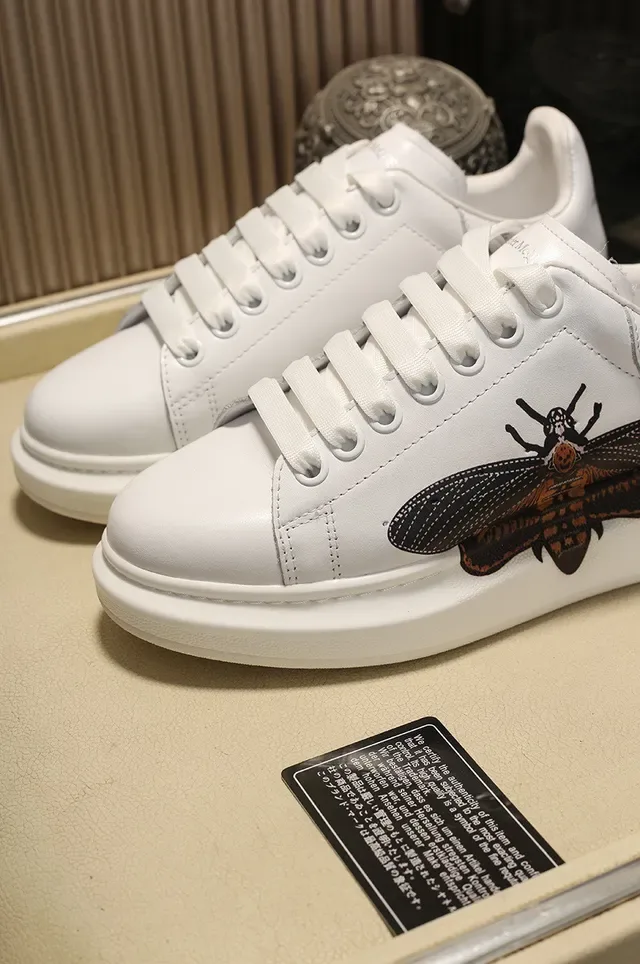 Alexander McQueen Oversized Sneaker White Embroidered Insect Lifestyle Sneakers 4