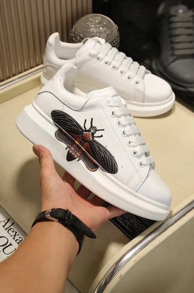 Alexander McQueen Oversized Sneaker White Embroidered Insect Lifestyle Sneakers 6