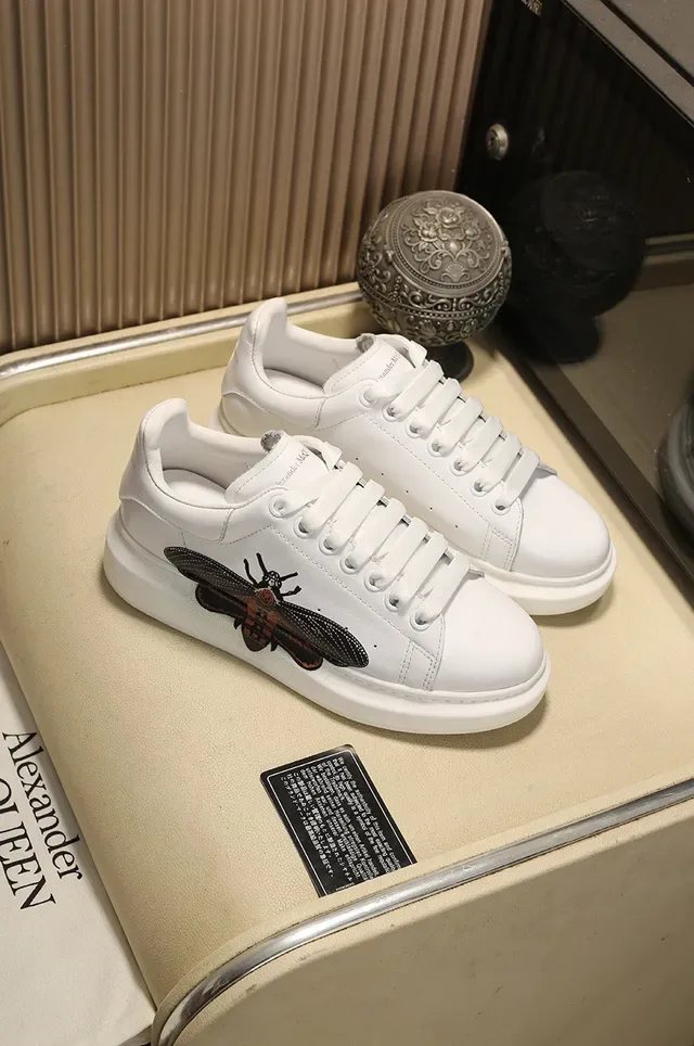 Alexander McQueen Oversized Sneaker White Embroidered Insect Lifestyle Sneakers 7