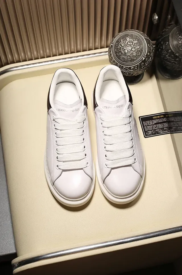 Alexander McQueen Oversized 白色金色皮革厚底休闲运动鞋 7