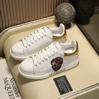 Alexander McQueen Oversized Sneaker White Gold Skull Lifestyle Sneakers
