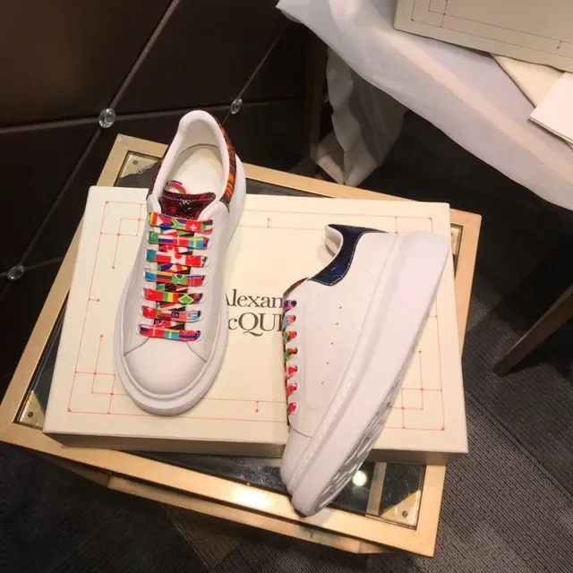 Alexander McQueen Oversized Sneaker White Multicolor Flag Lace Lifestyle Sneakers 8