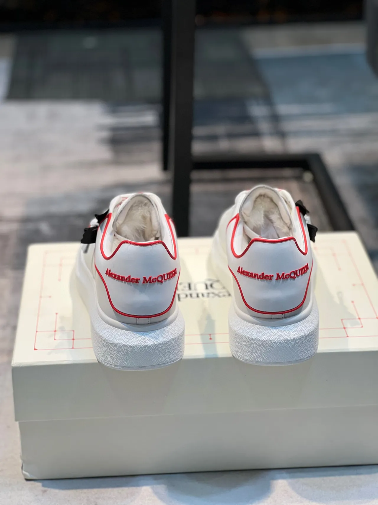 Alexander McQueen Oversized Sneaker White Red Stripe Lifestyle Sneakers 3