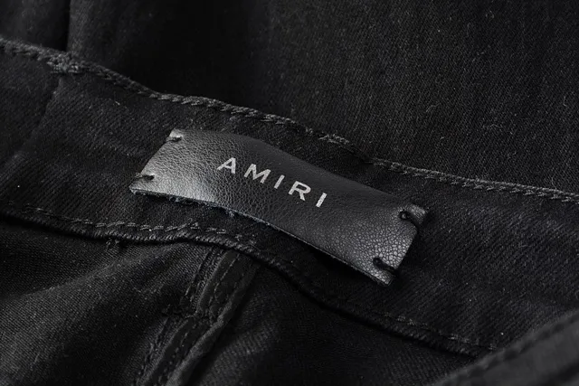 Amiri Black White Distressed Logo-Print Jeans 9