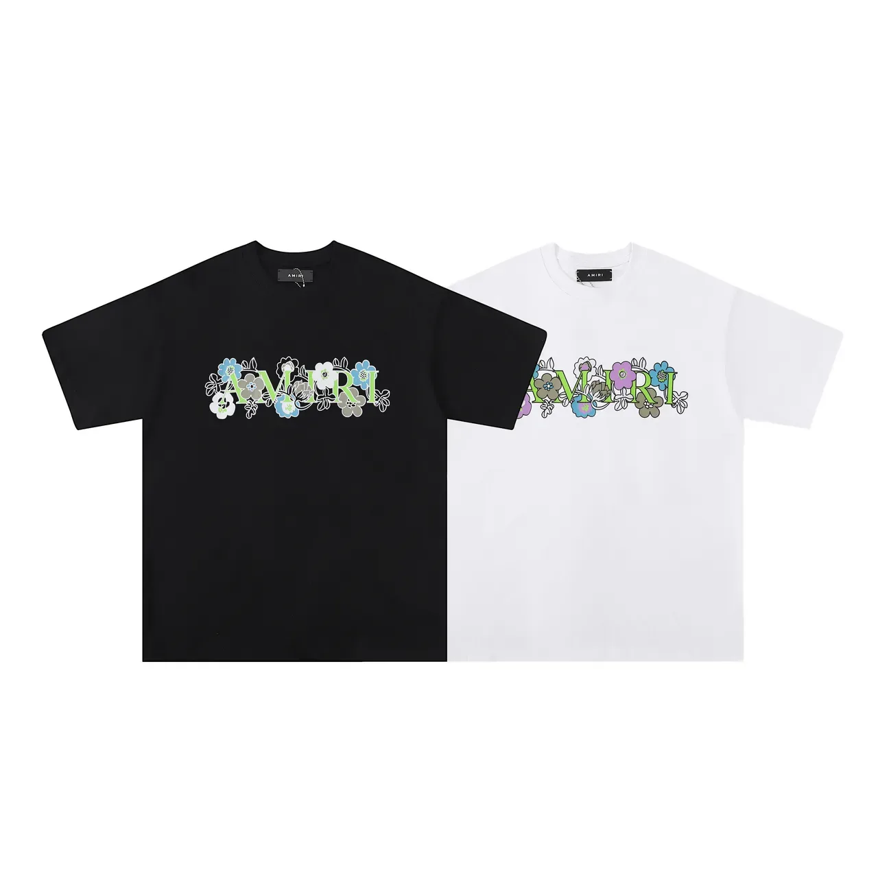Camiseta gráfica Amiri com logo floral 6