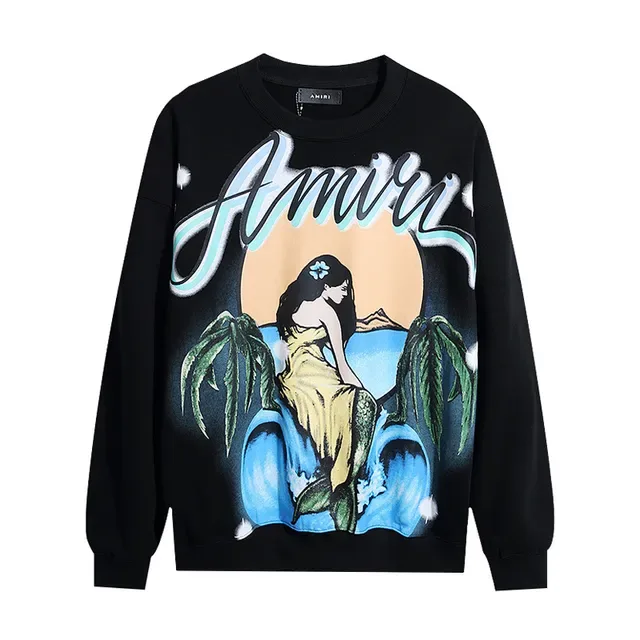 Amiri Pull à col rond avec imprimé graphique 4
