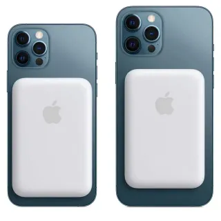 Apple Blue White Magnetic Attachment Rectangular Slim Profile Power Bank