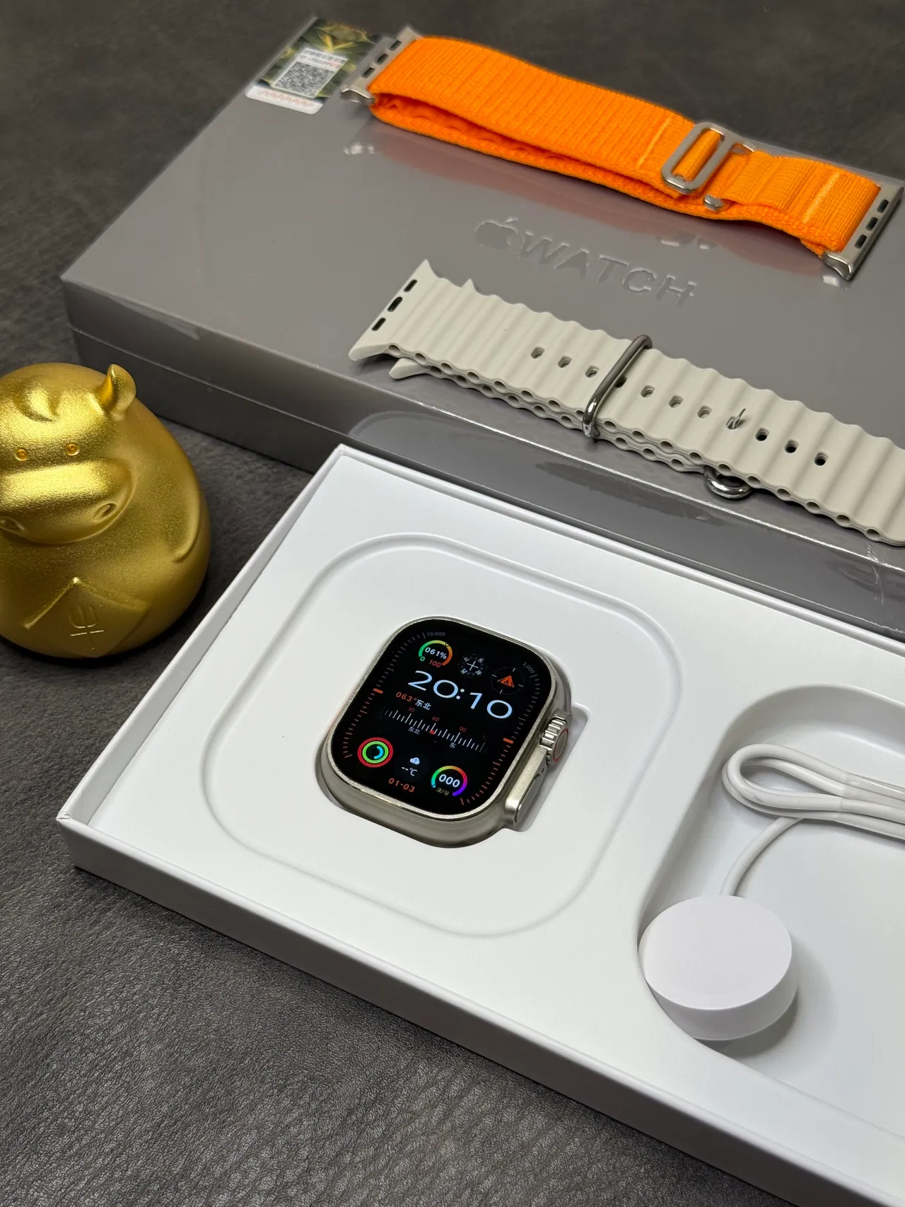 Apple Watch Ultra কমলা বোনা ব্যান্ড খেলার ঘড়ি 4