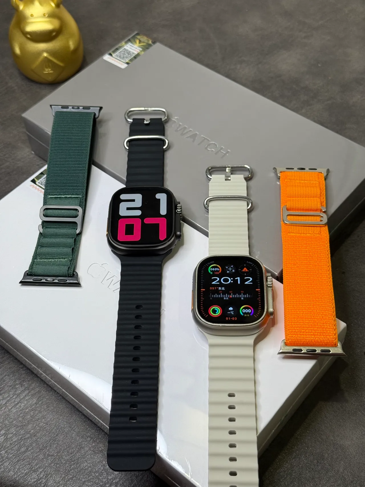 Apple Watch Ultra কমলা বোনা ব্যান্ড খেলার ঘড়ি 5