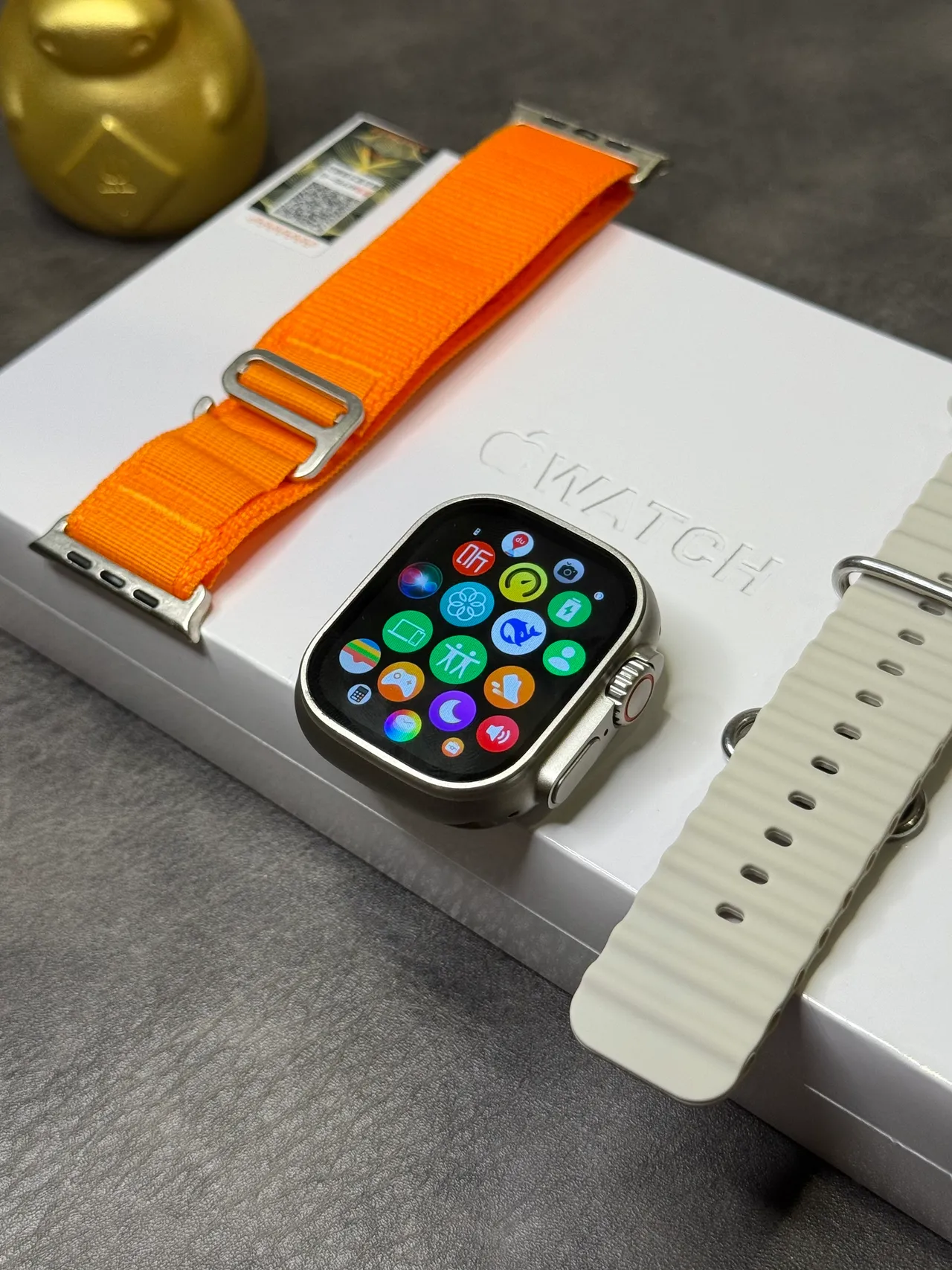Apple Watch Ultra কমলা বোনা ব্যান্ড খেলার ঘড়ি 6