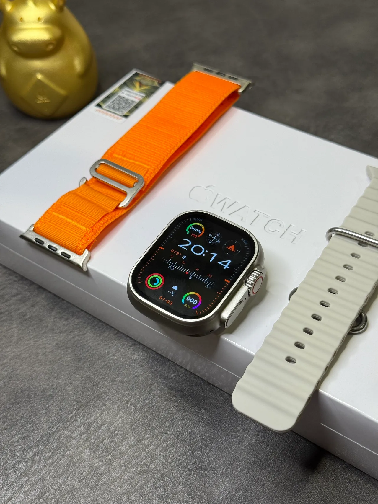 Apple Watch Ultra কমলা বোনা ব্যান্ড খেলার ঘড়ি 7