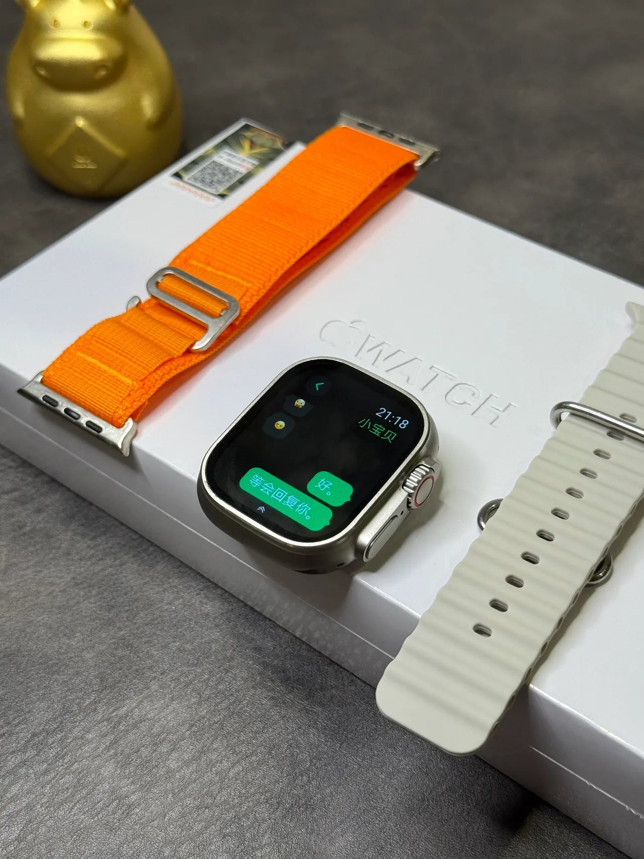 Apple Watch Ultra কমলা বোনা ব্যান্ড খেলার ঘড়ি 8