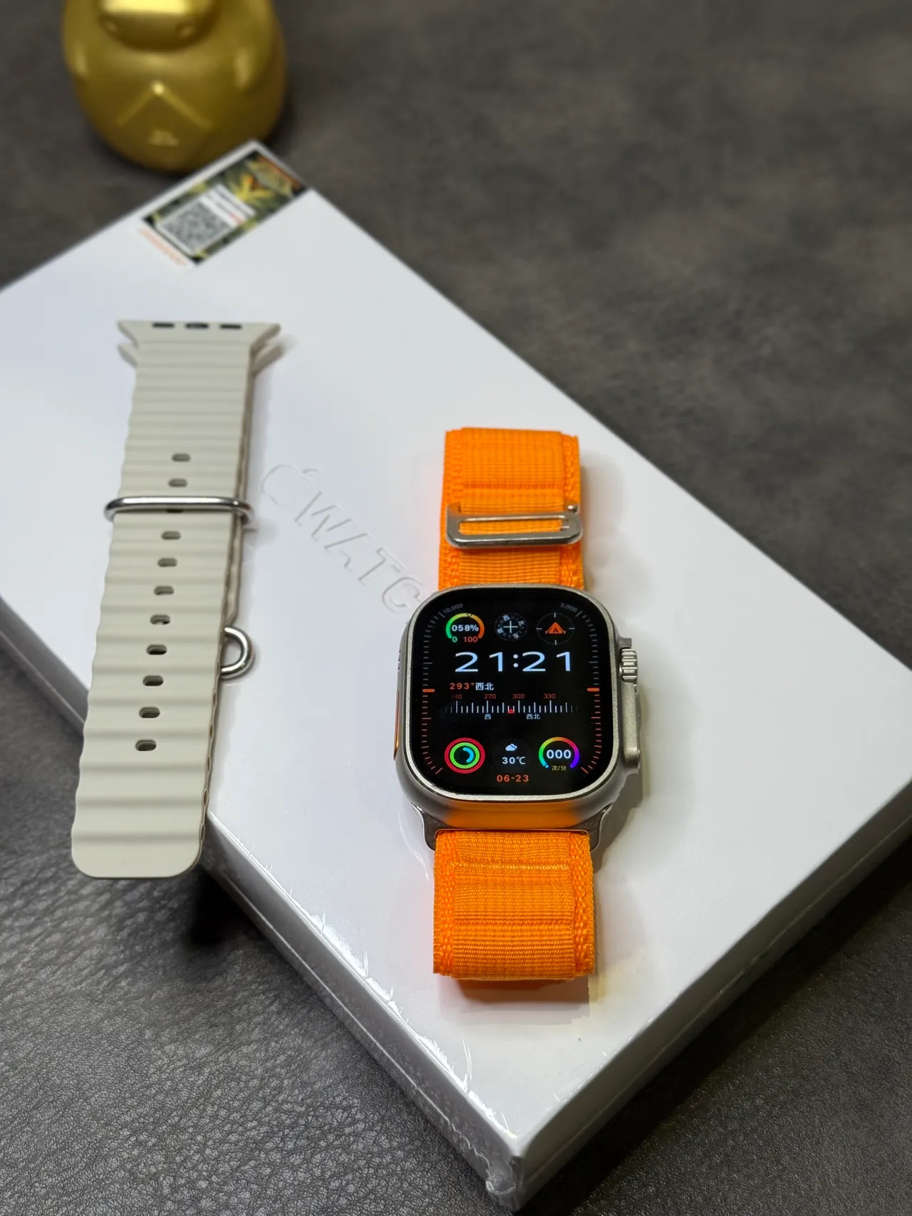 Apple Watch Ultra কমলা বোনা ব্যান্ড খেলার ঘড়ি 9