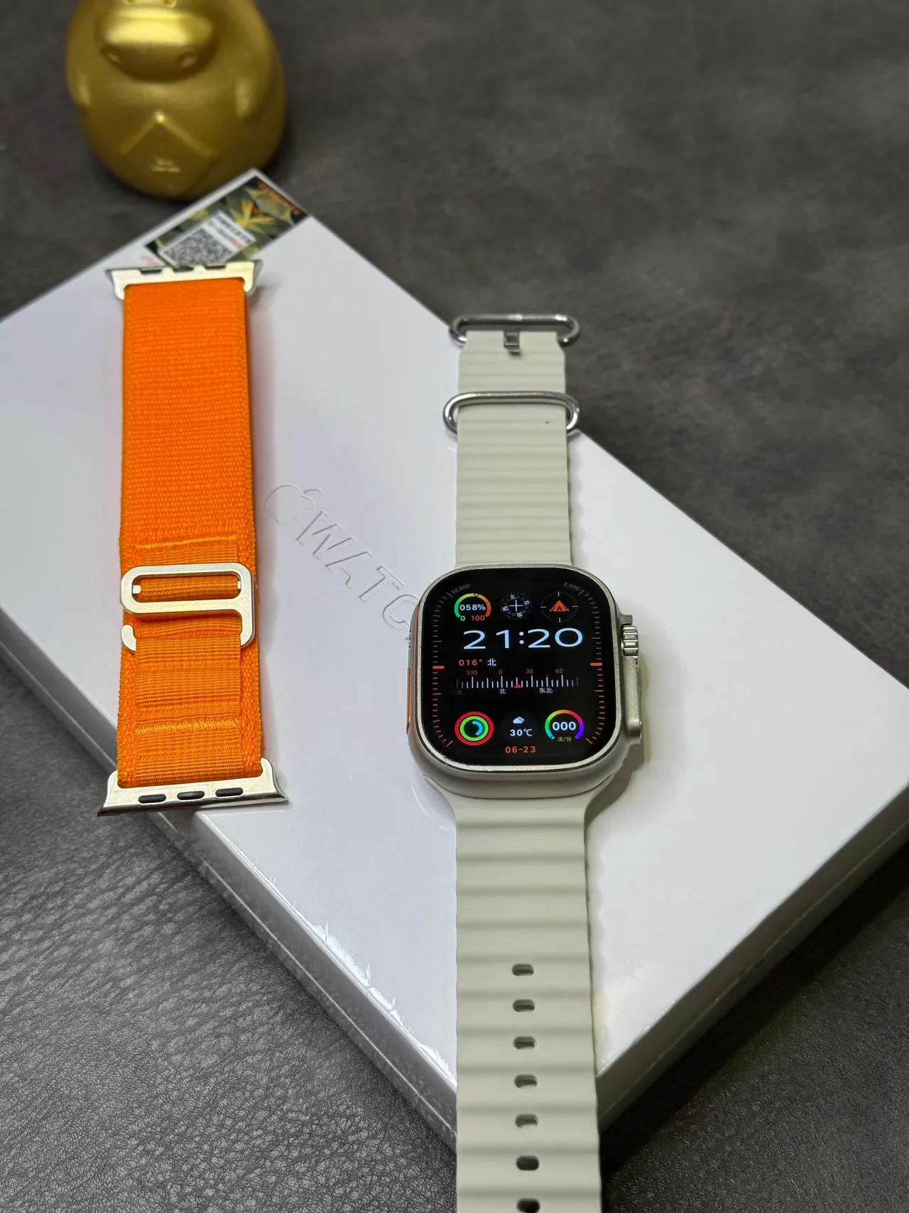 Apple Watch Ultra কমলা বোনা ব্যান্ড খেলার ঘড়ি 10