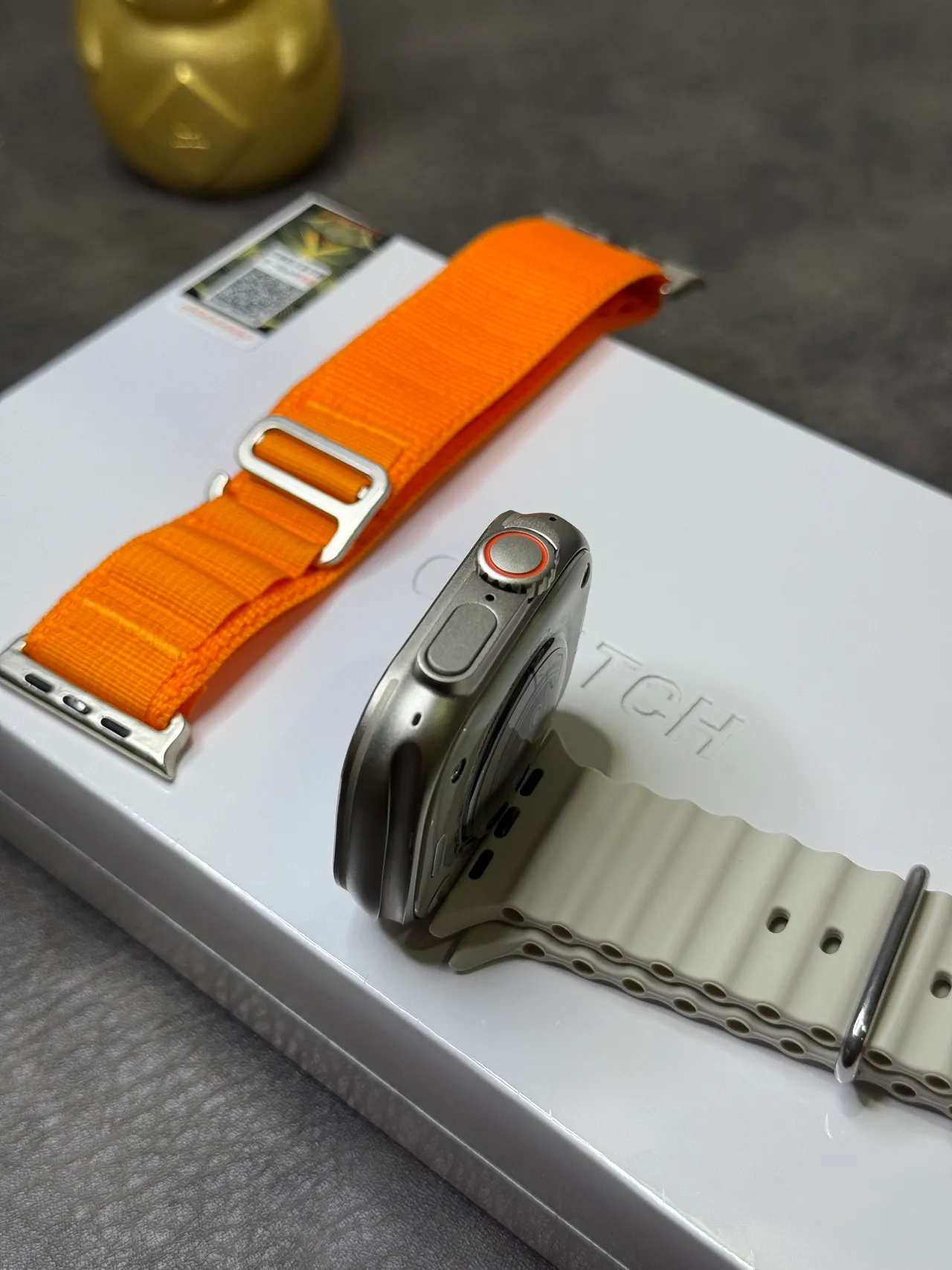 Apple Watch Ultra কমলা বোনা ব্যান্ড খেলার ঘড়ি 12