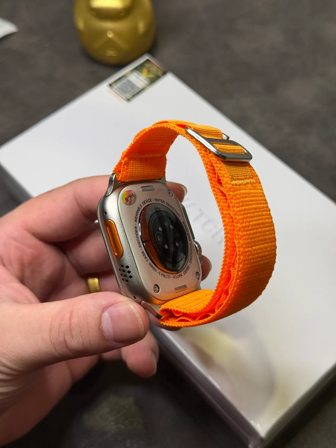 Apple Watch Ultra কমলা বোনা ব্যান্ড খেলার ঘড়ি 13