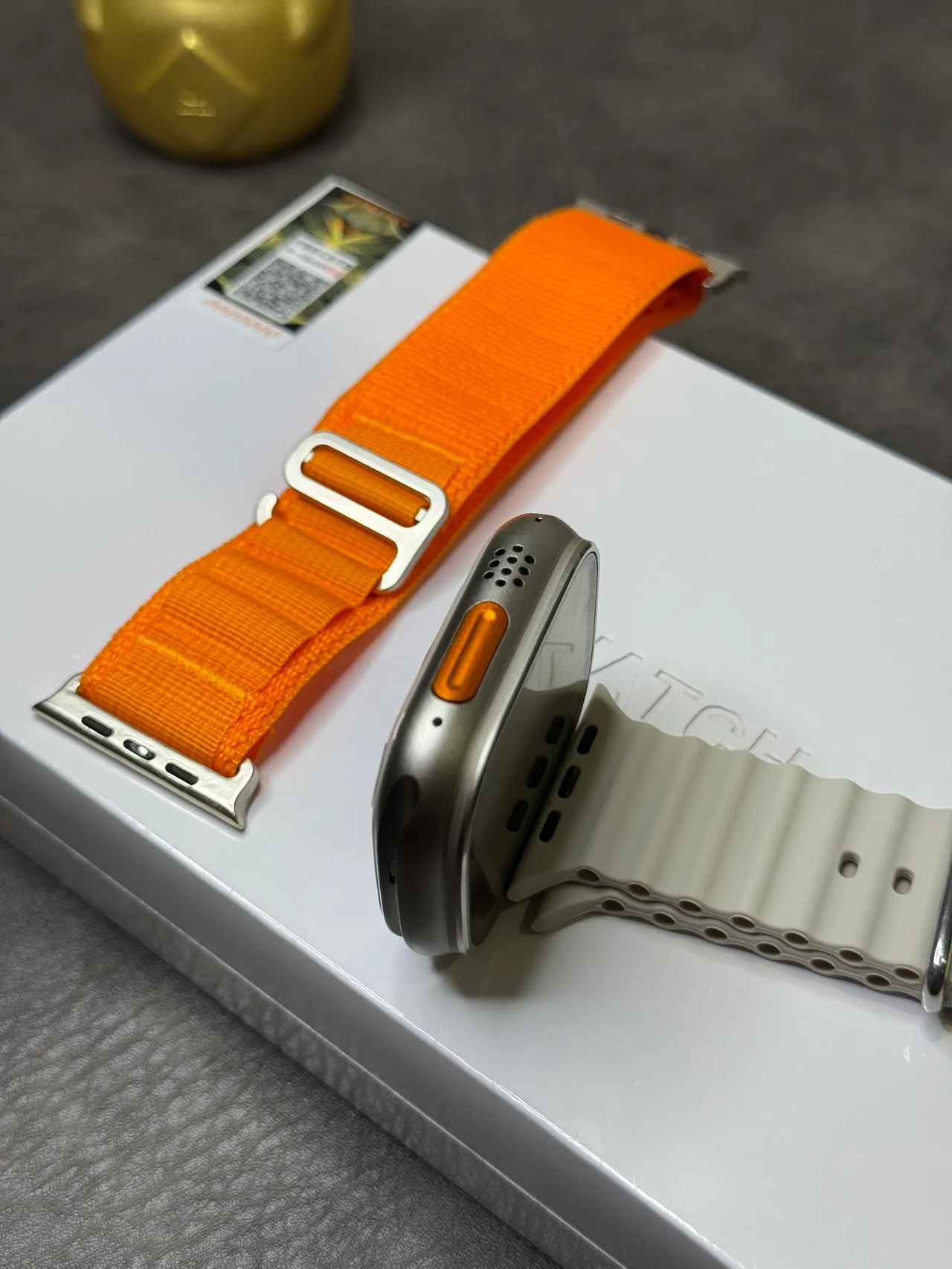 Apple Watch Ultra কমলা বোনা ব্যান্ড খেলার ঘড়ি 15