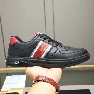 Armani Exchange Black and Red Stripe Lifestyle Sneakers