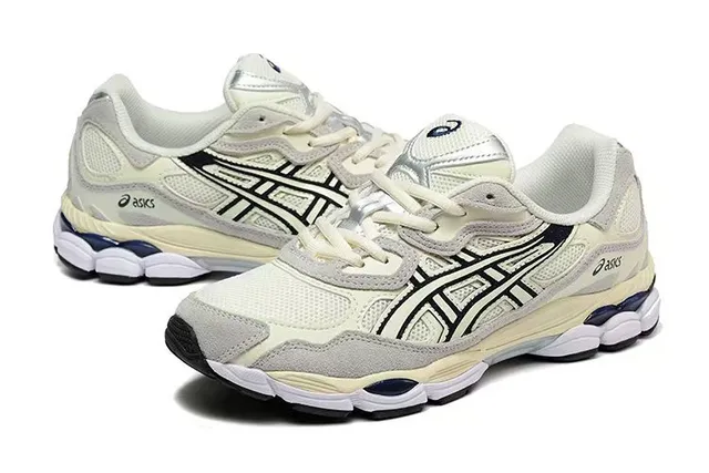 ASICS بيج ونافي ريترو رنينغ سيليويت شبكة وصناعي تراكب بناء أسلوب حياة سنيكرز 3