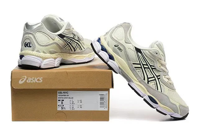 ASICS بيج ونافي ريترو رنينغ سيليويت شبكة وصناعي تراكب بناء أسلوب حياة سنيكرز 6