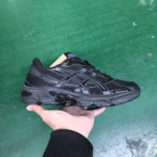 ASICS أحذية الجري أسود رمادي علوة شبكية تغطية قفص صناعي