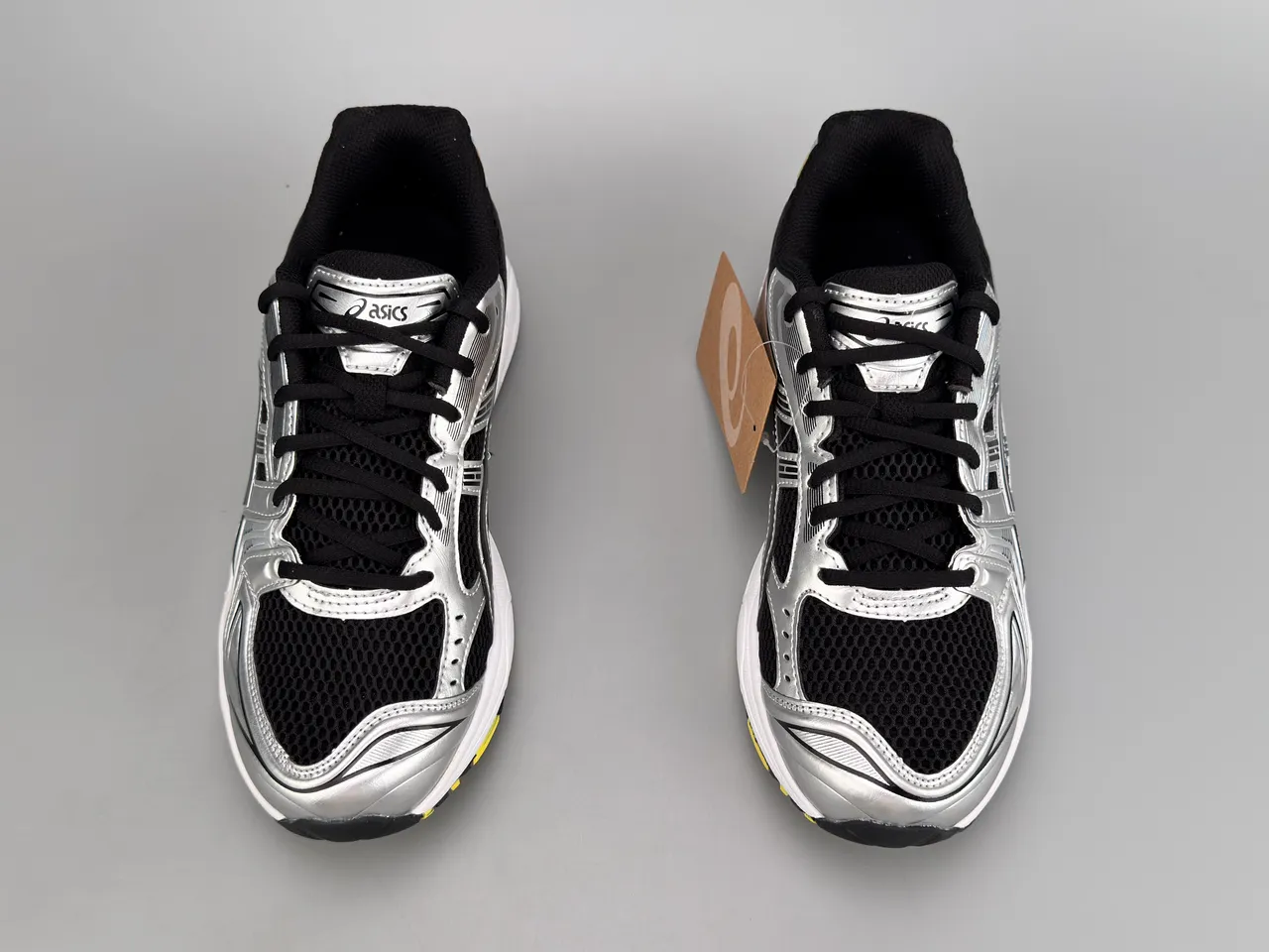 ASICS Gel-Kayano 14 Prateado Preto Amarelo Tênis de corrida 9