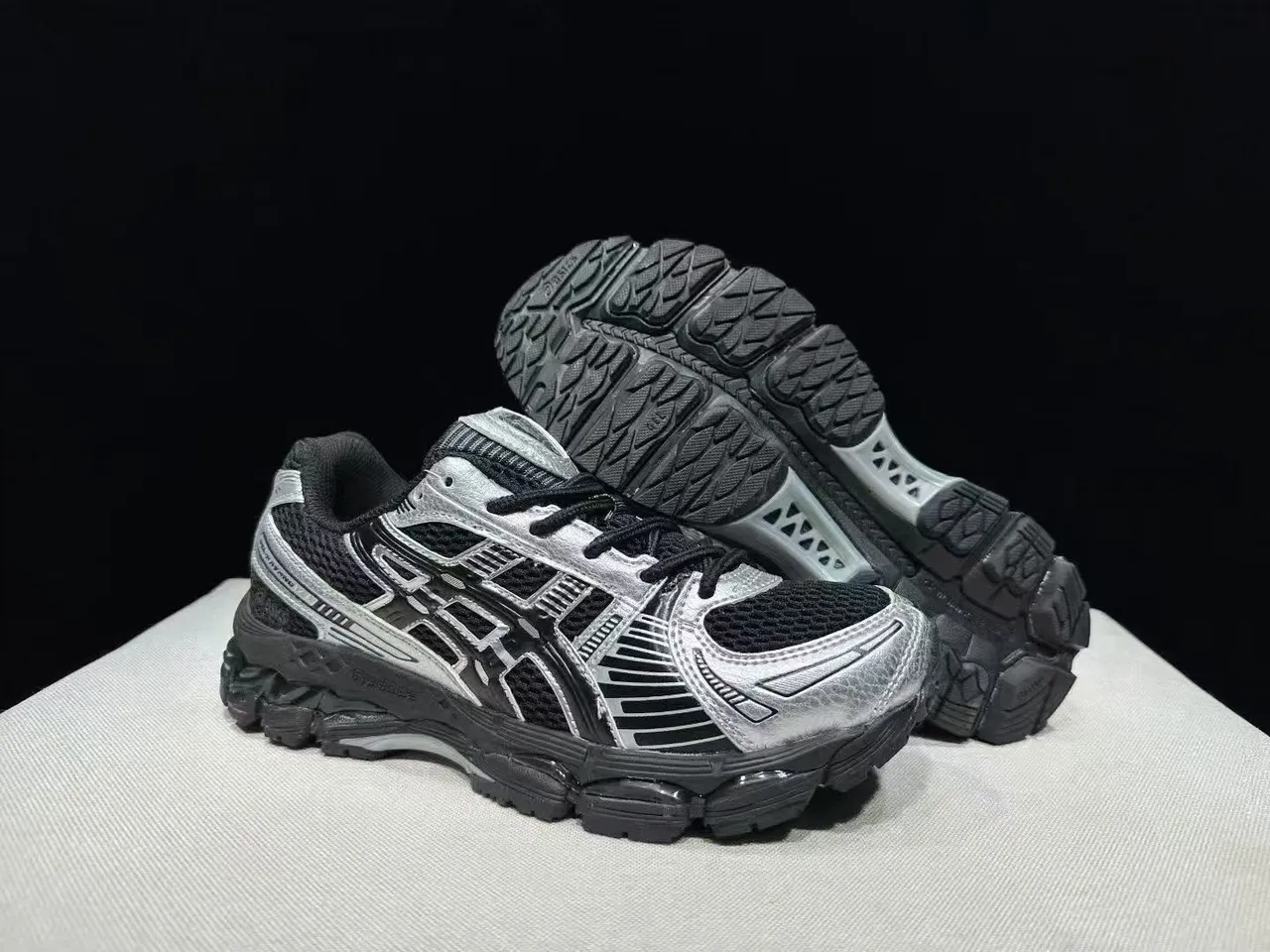 ASICS Gel-Kayano Silver and Black Running Shoes 2