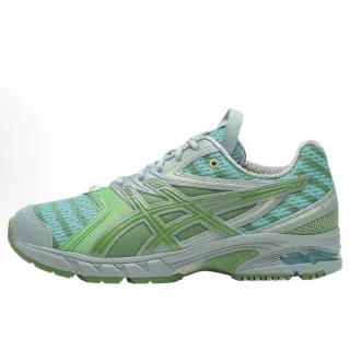 ASICS 绿蓝 网面鞋面 合成覆层 跑鞋