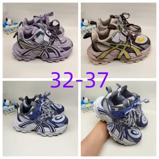 ASICS 紫色银色鞋底 分层网面-合成鞋面 厚底鞋