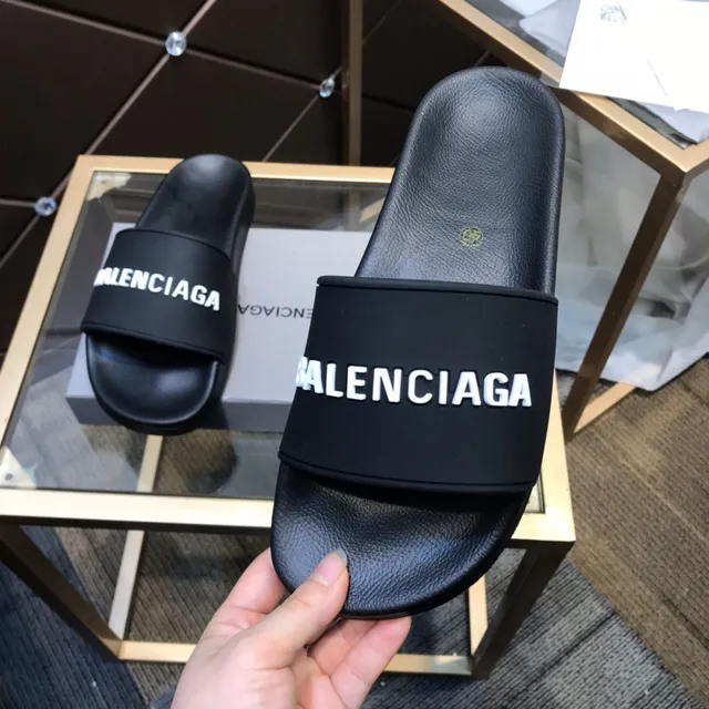 Balenciaga Logo Slide chanclas negras 2
