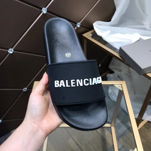 Balenciaga Logo Slide chanclas negras 3