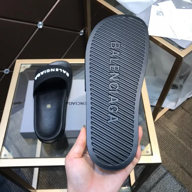 Balenciaga Logo Slide chanclas negras 4