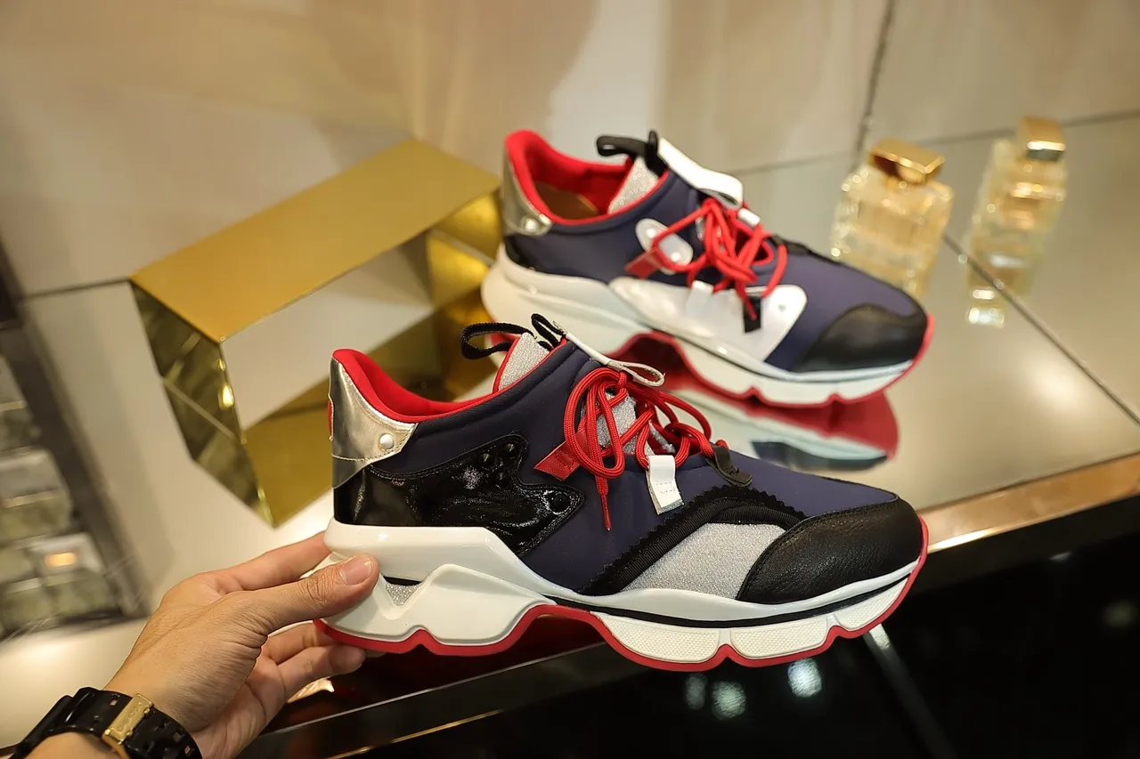 Balenciaga Navy Red Sculpted Sole Multi-Material Upper Chunky Sneakers 2
