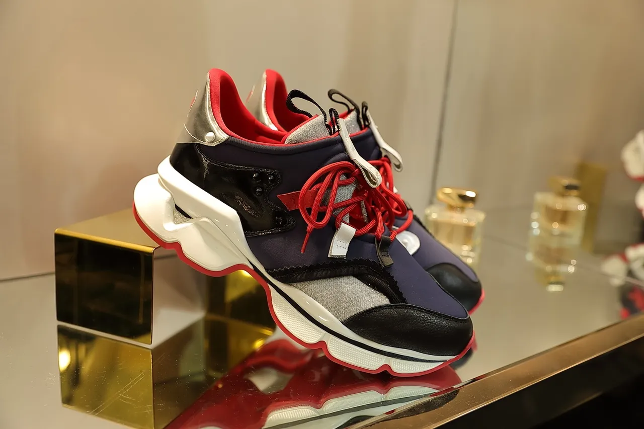 Balenciaga Navy Red Sculpted Sole Multi-Material Upper Chunky Sneakers 5