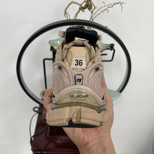 Balenciaga Runner Beige and Black Chunky Sneakers 8