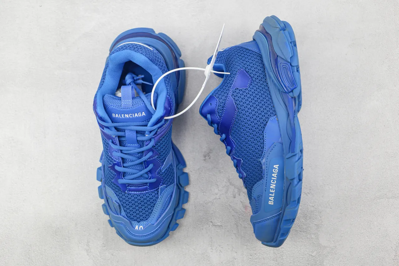 Balenciaga Runner Monochromatique Bleu Chaussures Chunky 3