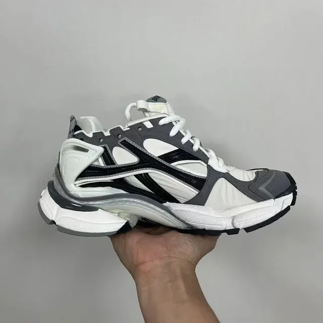 Balenciaga Runner सफेद ग्रे काला डीकंस्ट्रक्टेड चंकी स्नीकर 2