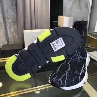 Balenciaga Speed Trainer Black Lightning Bolt Neon Yellow Lifestyle Sneakers