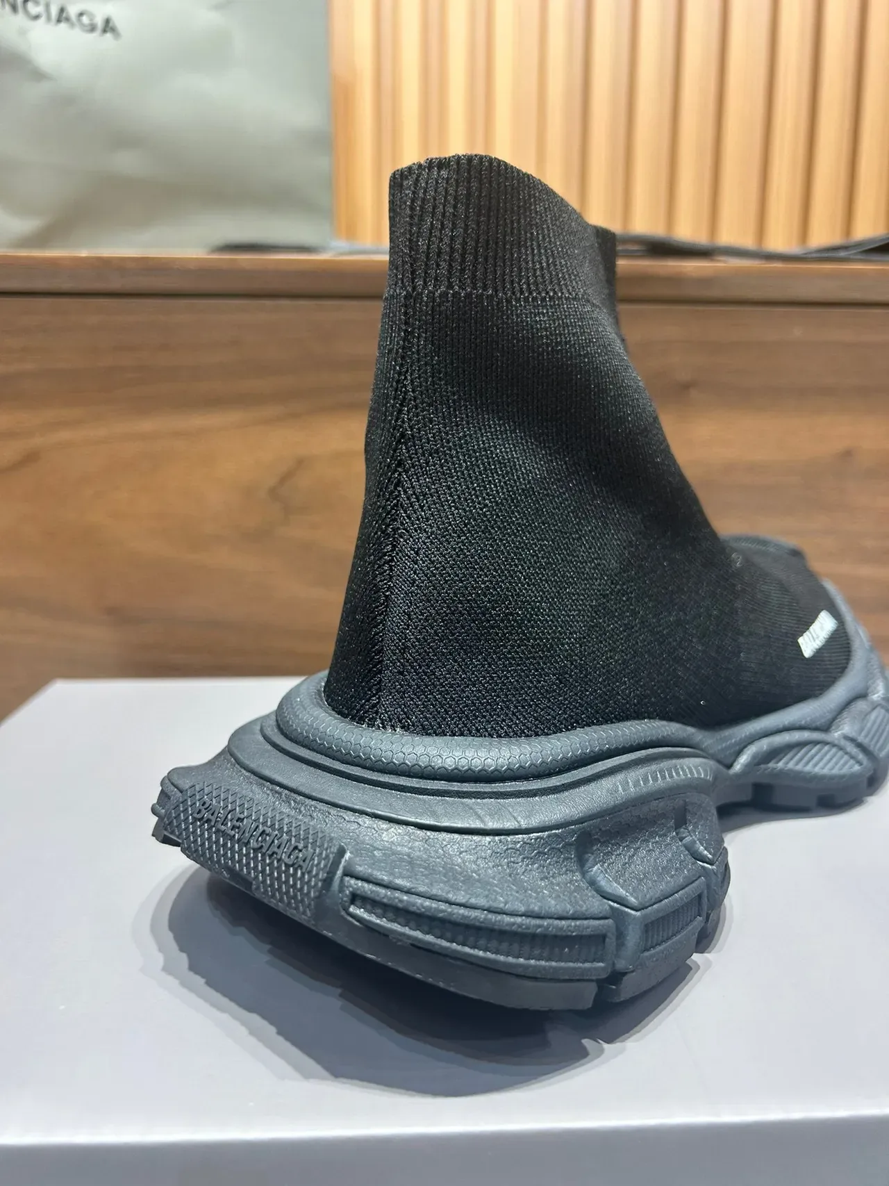 Balenciaga Speed Trainer Tênis Chunky Pretos Sock-Fit 3