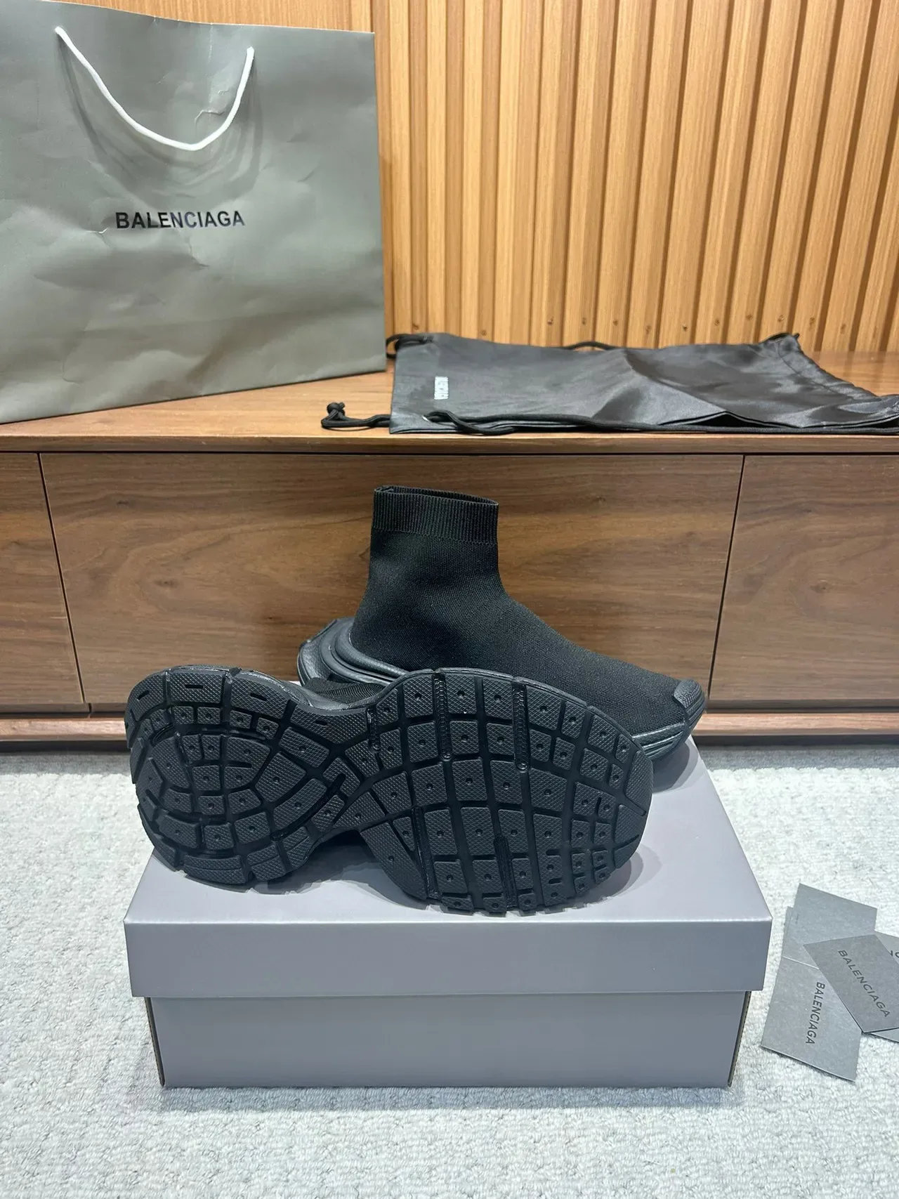 Balenciaga Speed Trainer Tênis Chunky Pretos Sock-Fit 8