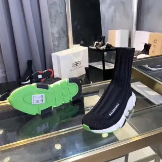 Balenciaga Speed Trainer Black White Neon Green Chunky Sneakers