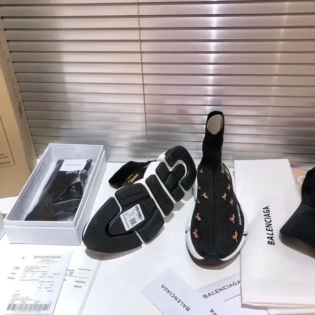 Balenciaga Speed Trainer কালো সাদা সক-ফিট নিট আপার স্কাল্পটেড মাল্টি-লেয়ারড সোল লাইফস্টাইল স্নিকার্স 2
